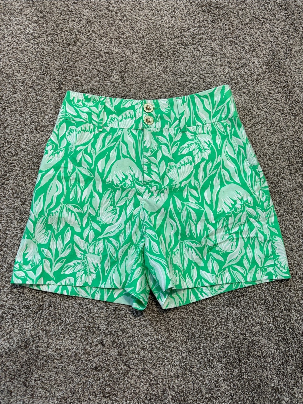 Lilly Pulitzer Green Floral High-Waist Women’s Shorts